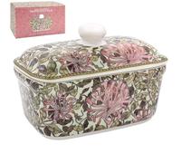Lesser & Pavey William Morris Honeysuckle Butter Dish with Lid for Kitchen & Home | Fine China Adorable Butter Dish | British Designed Butter Dishes for All Sizes of Butter - LP95389