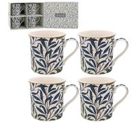 Lesser & Pavey Willow Bough Coffee Mugs Set of 4 | Ceramic for Home Use | William Morris Design for Hot Drinks | Perfect Tea and Coffee Cups for Any Kitchen