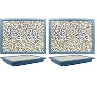 Lesser & Pavey Willow Bough Cushioned Lap Tray | Lovely Lap Trays With Padded Cushion, Perfect For Eating On The Sofa | Lap Trays For Eating Homes - William Morris (Pack of 2)
