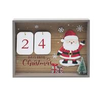 Lesser & Pavey Wooden Santa Christmas Countdown Calendar - 28cm - Gift Idea for Christmas Xmas - Santa Themed Calendar, UK Design, Christmas Advent Calendar