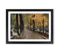 Lesser URY Autumn Alley Framed Print | A2 Black Framed Wall Art | Ready to Hang | Modern Landscape Picture | Living Room Bedroom Lounge Office