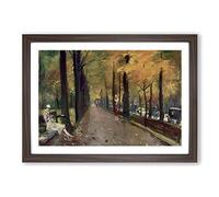Lesser URY Autumn Alley Framed Print | A2 Walnut Framed Wall Art | Ready to Hang | Modern Landscape Picture | Living Room Bedroom Lounge Office