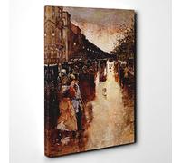 Lesser URY Berlin Street Canvas Print | Gallery Wrapped 30mm Frame Wall Art | 30x20 inches | Ready to Hang | Modern Cityscape Picture | Living Room Bedroom Lounge Office