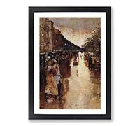 Lesser URY Berlin Street Framed Print | A2 Black Framed Wall Art | Ready to Hang | Modern Cityscape Picture | Living Room Bedroom Lounge Office