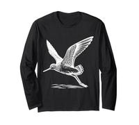 Lesser Yellowlegs Line Art Birdwatcher Long Sleeve T-Shirt