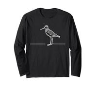 Lesser Yellowlegs Line Art Birdwatcher Long Sleeve T-Shirt