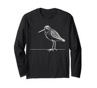 Lesser Yellowlegs Line Art Birdwatcher Long Sleeve T-Shirt
