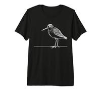 Lesser Yellowlegs Line Art Birdwatcher Premium T-Shirt