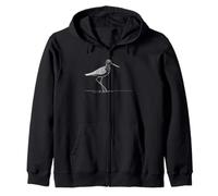 Lesser Yellowlegs Line Art Birdwatcher Zip Hoodie