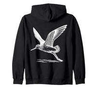 Lesser Yellowlegs Line Art Birdwatcher Zip Hoodie