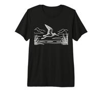 Lesser Yellowlegs Wading Bird Line Art Premium T-Shirt