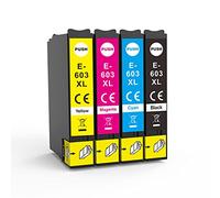 Lessint INK-TANK 603XL Ink Cartridges Most Preferred Replaceable Compatible Cartridges for Epson XP-2100 XP-2105/ XP-3100/ XP-3105/ XP-4100/ XP-4105/ WF-2810/ WF-2830/ WF-2835/ WF-2850 - Full Set
