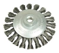 Lessmann 472.157 Conical Knot Brush 115mm M14 x 0.35 Steel Wire