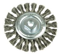 Lessmann 472.811 Knot Wheel Brush 115 x 14mm 22.2mm Bore Stainless Steel Wire