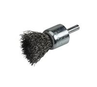 Lessmann 23mm Steel Wire End Brush with 6mm Shank, 0.30mm Wire Gauge, Silver