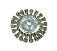 Lessmann 472.811 Knot Wheel Brush 115 x 14mm 22.2mm Bore Stainless Steel Wire