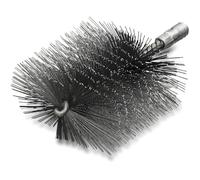 Lessmann 532205 Heating Boiler Brush Diameter 120 mm with External Thread for Cleaning Boilers, Steel Wire Brush, Length 160 mm, Cut on 2 Sides, 50 x 120 mm