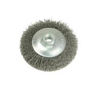 Lessmann Conical Bevel Brush 100mm X M14 Bore, 0.35 Steel Wire Multi Colour (One Size)