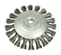 Lessmann Conical Knot Brush 100mm M14 Bore, 0.50 Steel Wire