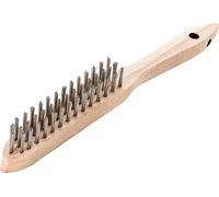Lessmann Hand Wire Brush 3 Rows Steel Wire Smooth Wire Design