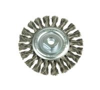 Lessmann - Knot Wheel Brush 100 x 12mm M14 Bore, 0.50 Steel Wire