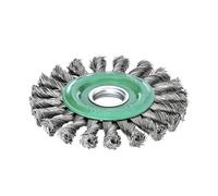 Lessmann Knot Wheel Brush 115 x 14mm 22.2mm Bore, 0.50 Stainless Steel Wire
