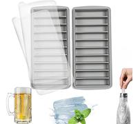 LessMo 2 Pack Ice Cube Tray, Easy Release Reusable Ice Cube, Silicone, with No-Spill Removable Lid, 10 Cavities, BPA Free, Ideal for Sports and Water Bottles, Whiskey,Cocktail