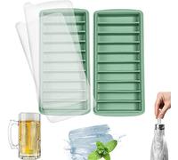 LessMo 2 Pack Ice Cube Tray, Easy Release Reusable Ice Cube, Silicone, with No-Spill Removable Lid, 10 Cavities, BPA Free, Ideal for Sports and Water Bottles, Whiskey,Cocktail
