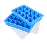 LessMo 2 Pack Ice Cube Tray, Silicone Square Ice Cube Molds with Non-Spill Lids, Space-Saving and Stackable Ice Cube, LFGB Certified and BPA-Free Best for Freezer, Baby Food, Water, Whiskey