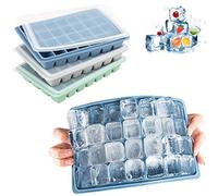 LessMo 3 PCS Ice Cube Mold, Ice Cube Molds Silicone with Lids for Whiskey, Cocktails and Wine - Flexible, Professional Quality, BPA-Free and FDA-Approved (Colorful)