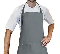 LessMo Cooking Apron, BBQ Apron with Adjustable Neck Strap With Two Pockets, 100% Cotton Professional Quality for Home, Restaurant, Craft, Garden, BBQ, School, Coffee House, 70 x 85 cm, Blue