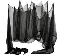 LessMo Halloween Scary Gauze, 2x5m Black Decoration Cloth, Halloween Creepy Cloth for Haunted House,Halloween Party,Drape Entryways,Windows Cover Gauze,Doorway Outdoors Decoration