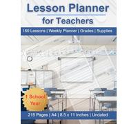 Lesson Planner: Full Year with 40 Weeks | Undated Teacher Notebook for Daily Lessons incl. Yearly, Monthly & Weekly Checklists | 215 Pages 8.5" x 11", A4