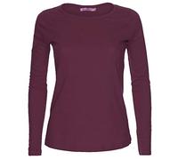 LessThanTenQuid Ladies Womens Plain Stretchy Long Sleeve Round Neck Top UK Sizes 8-24 (Plum, 16-18)
