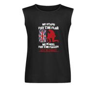 Lest We Forget British Flag Remembrance Day Veteran Mens T-Shirt Unisex Sleeveless Tops Black Vest Tank Tee XXL