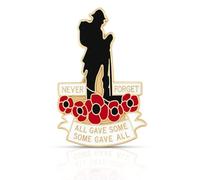 Lest We Forget British Legion Pin Badges, Remembrance Pin Badges with Design, UK Veterans Pin Badge for Commemorative Events
