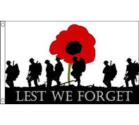 Lest We Forget Flag 5X3 Remembrance Flag, Armed Forces Day, WW1.
