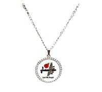 Lest We Forget Lancaster Bomber Poppy Military Silver Colour Necklace With Diamante Pendant And Gift Box