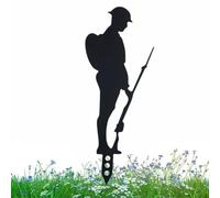 Lest We Forget Metal Soldier Silhouette Statue Stakes, Metal Lest We Forget Soldier Garden Statue Decor, Rust Metal Lest We Forget Memorial Garden Ornaments for Remembrance Day
