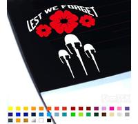 Lest We Forget Poppy Car Sticker Remembrance Day Memorial Vinyl Decal 170mm