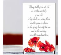 Lest We Forget Poppy Freestanding Plaque with Soldier Silhouette, & Poppies Perfect Remembrance Day Keepsake Sign On Stands (Poppy with Quote, MDF Wood - Indoor use only)