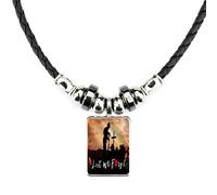 Lest We Forget Poppy Soldier Soft Black Rope Necklace With Velvet Gift Bag