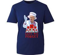 Lest We Forget Queen Elizabeth II T-Shirt Anniversary Remembrance Elizabeth Day Tee Top Memorial Platinum Jubilee E2R (Navy, L)