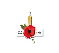Lest we Forget Remembrance Day Stickers - Suitable for Outside Window Application Remembrance Day from Home (Large)