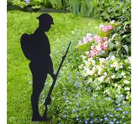 Lest We Forget Soldier Silhouette Military Statue,Lawn Art, Garden Statue, Army Silhouette,Soldier Silhouette,Iron Soldier Ornament,Metal Art Figurine Veteran Tribute Garden Memorial Ornament