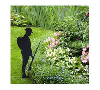 “Lest We Forget” Soldier Silhouette Military Statue,Metal Soldier Memorial Sign - Powder-Coated 12” Garden Decoration with Ground Nails | 3D Silhouette Design for Lawn, Grave, Flower Beds