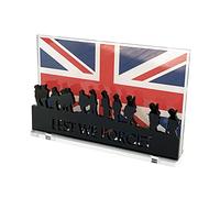 Lest we forget Soldier UK Flag Remembrance Sunday, Armistice Day, War Heroes Soldiers Armed Forces, Acrylic Decorations (Small - 120mm x 75mm)