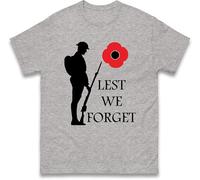Lest We Forget T-Shirt,Veteran Shirt,Remembrance Day commemorations,British War,World War,Victory,Soldier Sacrifices,Patriotic, Armistice Day,UK Army,Memorial Unisex Gift Top Heather Grey