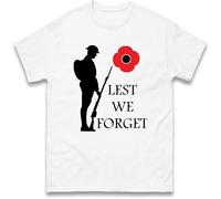 Lest We Forget T-Shirt,Veteran Shirt,Remembrance Day commemorations,British War,World War,Victory,Soldier Sacrifices,Patriotic, Armistice Day,UK Army,Memorial Unisex Gift Top White