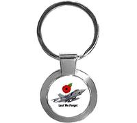 Lest We Forget Tornado Military Luxury Round Shaped Metal Keyring In A Gift Box